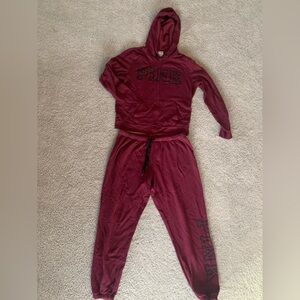 Burgundy Victoria’s Secret PINK sweatsuit